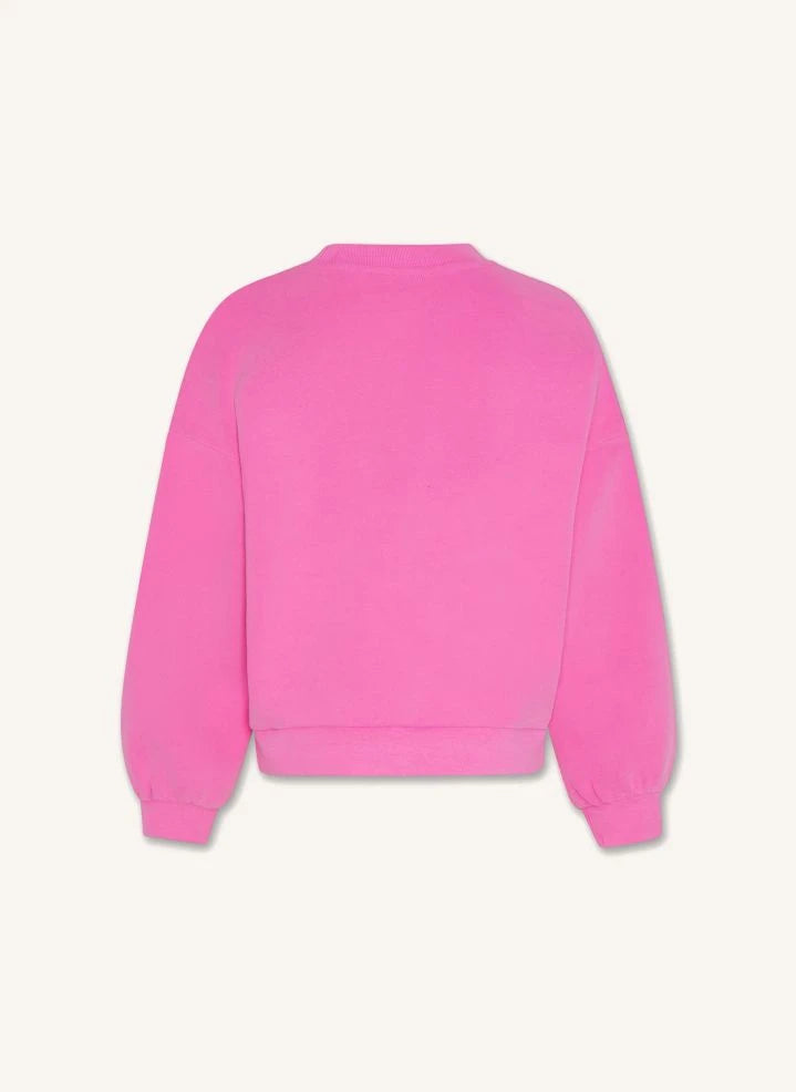 AO76 - Violetta geri dönüştürülmüş pamuklu sweatshirt | Floresan pembe