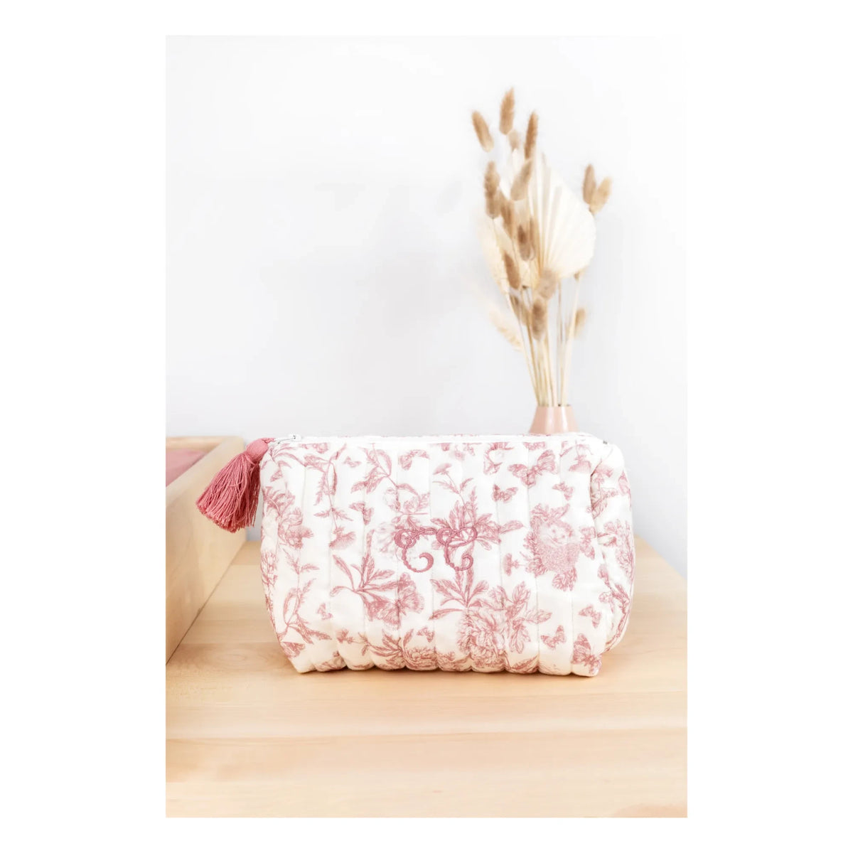 Tartine et Chocolat - Toile de Jouy मेकअप बैग | पीच