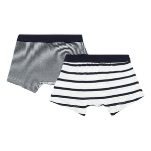 Petit Bateau - 2'li Organik Pamuklu Çizgili Slip Külot | Mavi