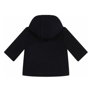 Petit Bateau - नेवी ब्लू बटन वाला बेबी वूल कोट