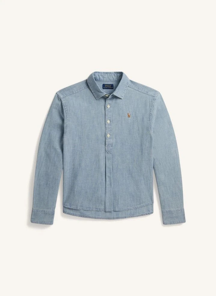 Ralph Lauren - 4 Düğmeli Logolu Gömlek | Mavi