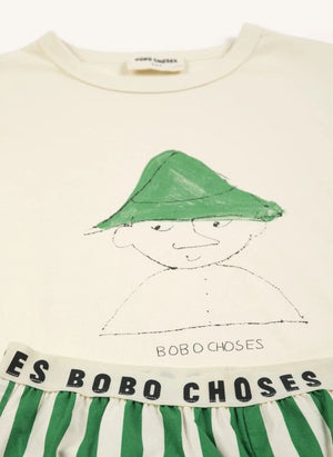 Bobo Choses - Bobo Choses ऑर्गेनिक कॉटन टी-शर्ट और पैंट सेट | हरा
