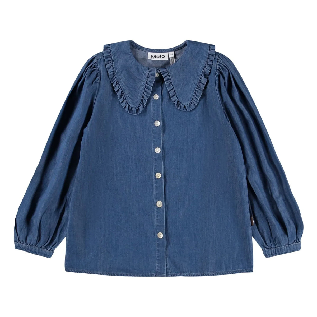 Molo - Robbin Denim Yakalı Bluz Organik Pamuk | Mavi