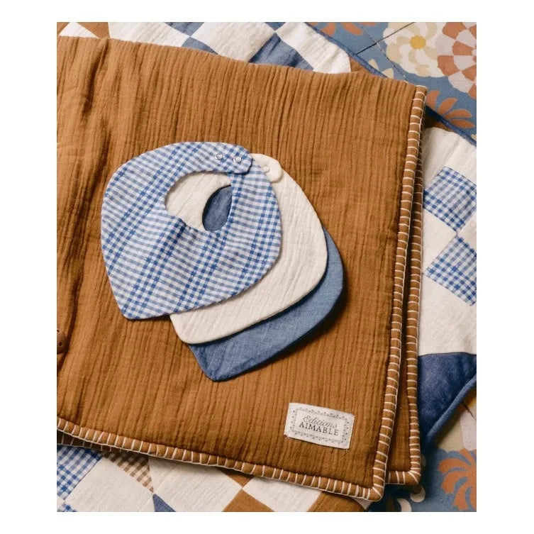Editions Aimable - Bandana Brigitte - 2-पीस सेट | ब्लू विची कॉटन