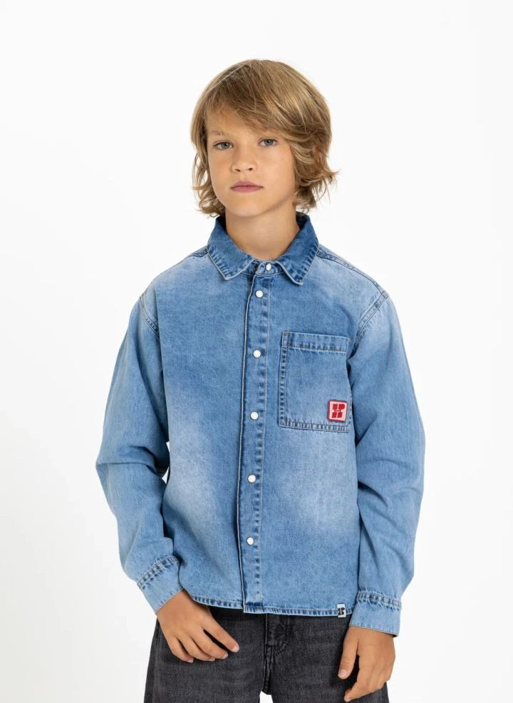 Hundred Pieces - Enzo Denim Gömlek | Açık Denim