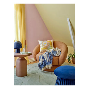 Bloomingville - Roberta रीसायकल किए गए पॉलिएस्टर पफ | नीला
