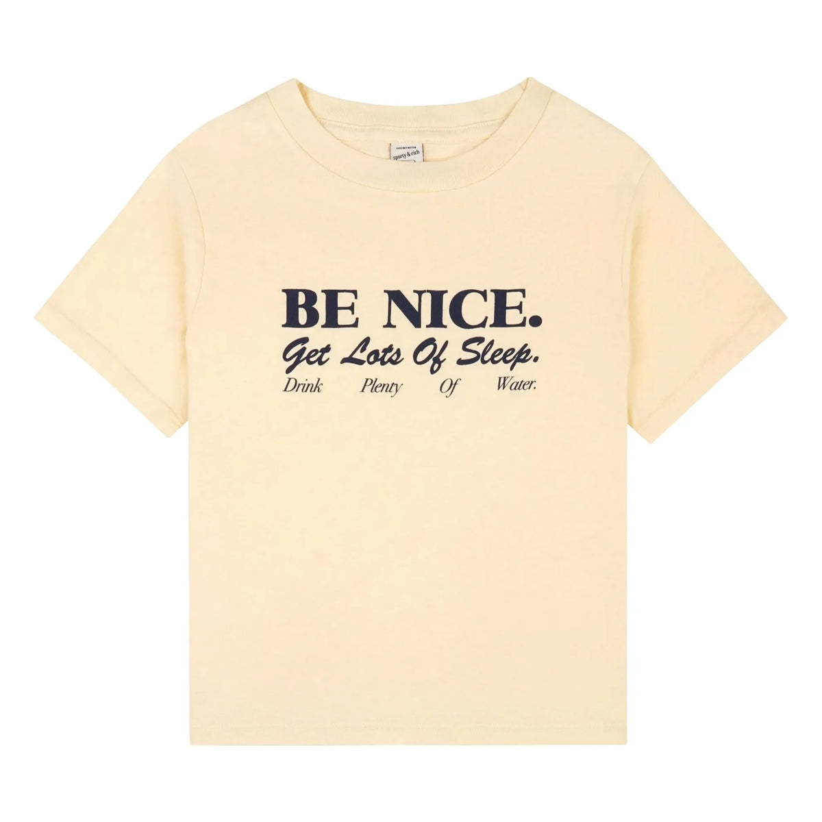 Sporty & Rich - Be Nice Tişört Geri dönüştürülmüş pamuk | Soluk sarı