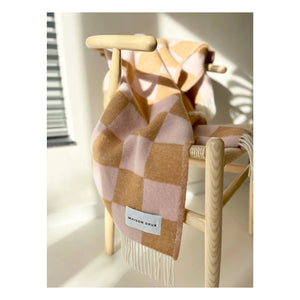 Maison Deux - Damier ऊनी कंबल | टेराकोटा