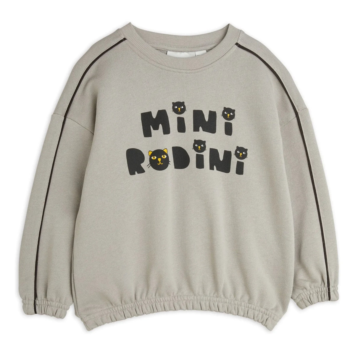 Mini Rodini - ऑर्गेनिक कॉटन स्वेट कैट | ग्रे