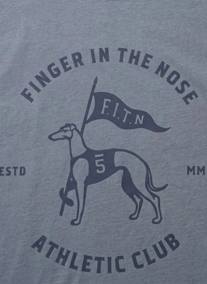 Finger in the nose - King Athletic Club Organik Pamuk Tişört | Gri Mavi
