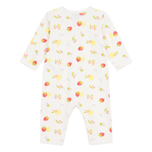 Petit Bateau - स्लीपिंग बैग अच्छी तरह से फिट होने वाला फ्रूटी ऑर्गेनिक कॉटन | सफेद