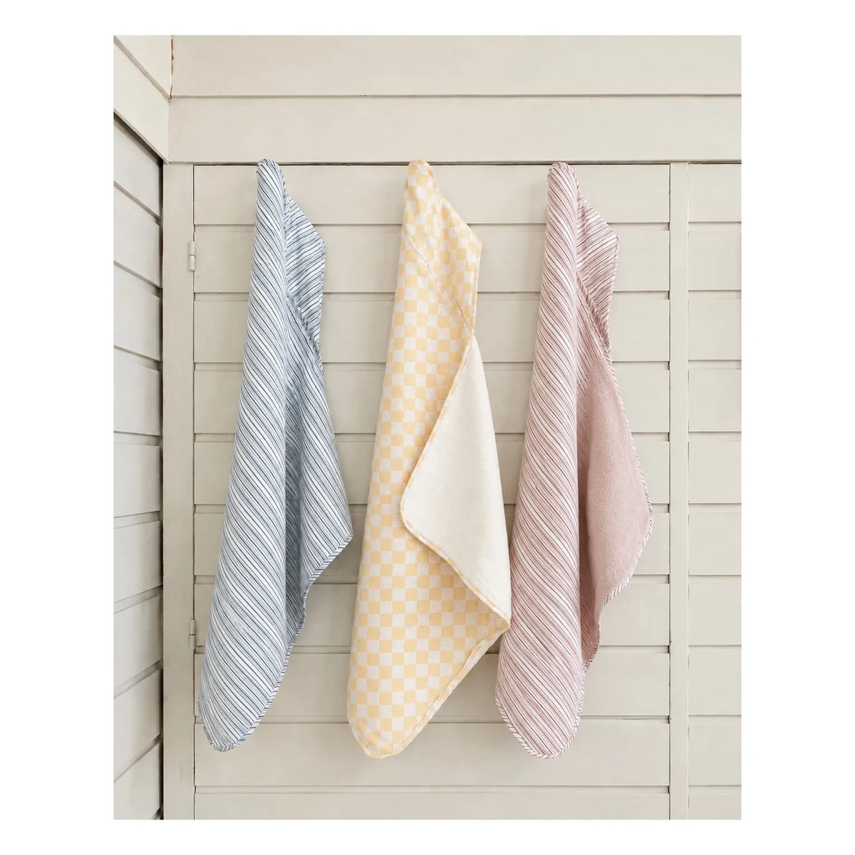 Editions Aimable - Charles बाथ केप | Azure Stripes पोप्लिन