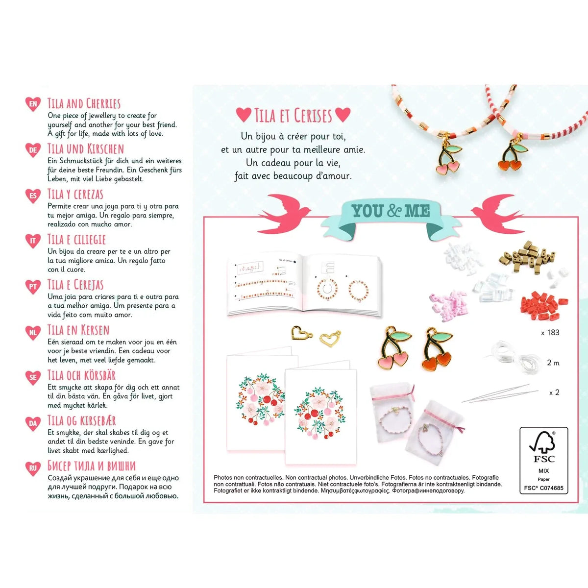 Djeco - DIY Kit - Tila & Cherry Bileklikler