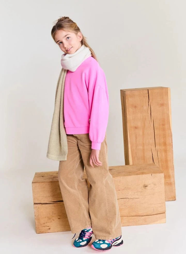 AO76 - Violetta geri dönüştürülmüş pamuklu sweatshirt | Floresan pembe