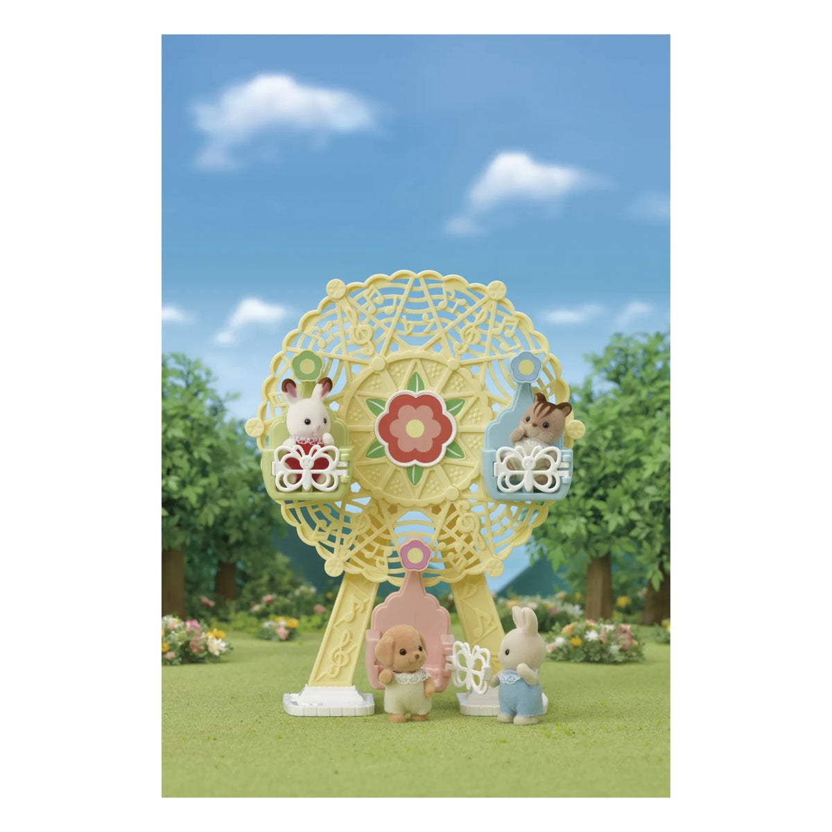 Sylvanian Families - फेरिस व्हील और बेबी पूडल खिलौना