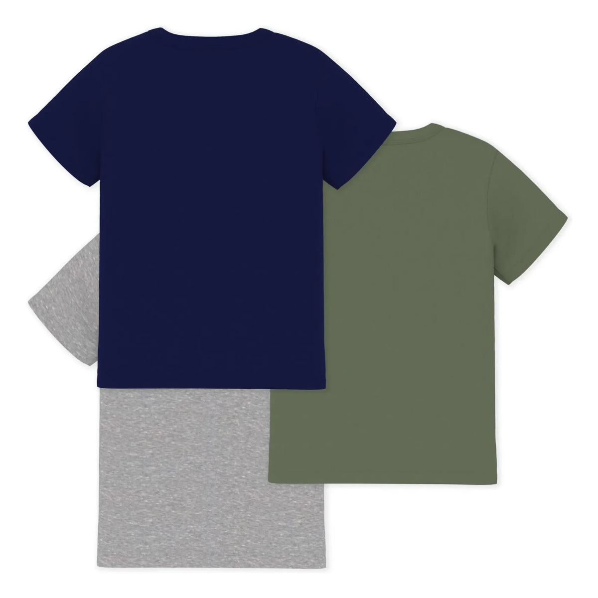 Petit Bateau - 3'lü düz tişört seti | खाकी