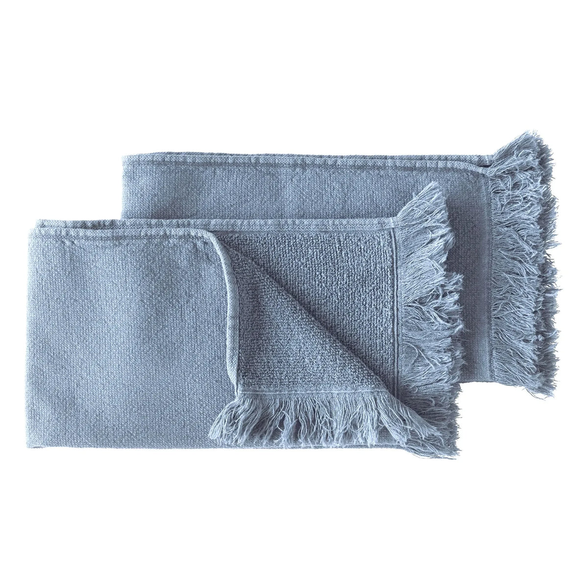 La cerise sur le gâteau - लूना ऑर्गेनिक कॉटन गेस्ट टॉवल - 2 का सेट | हल्का नीला