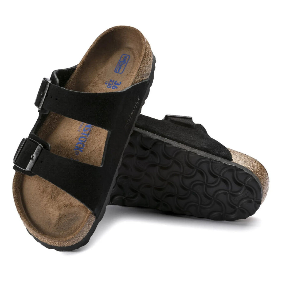 BIRKENSTOCK - साबर और नबक एरिज़ोना सैंडल - वयस्क संग्रह | काला