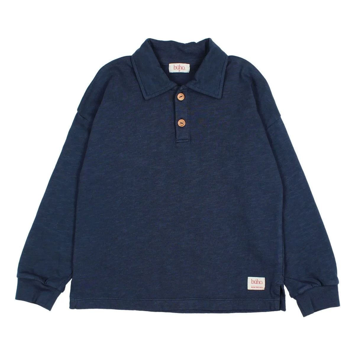 Búho - ऑर्गेनिक कॉटन पोलो टी-शर्ट | गहरा नीला