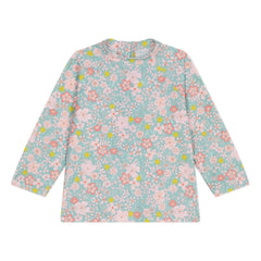 Petit Bateau - फ्लोरल बेबी यूवी प्रोटेक्शन स्विम टी-शर्ट | फ़िरोज़ा
