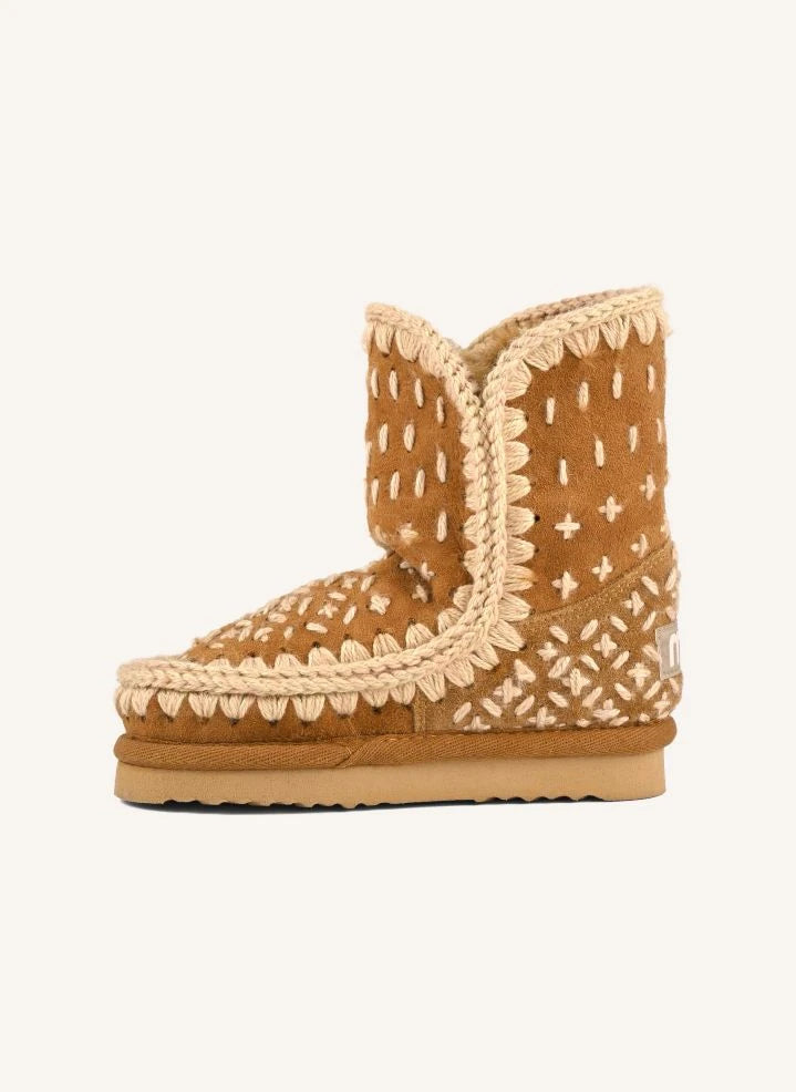 Mou - Eskimo Sashiko Botlar | Cognac
