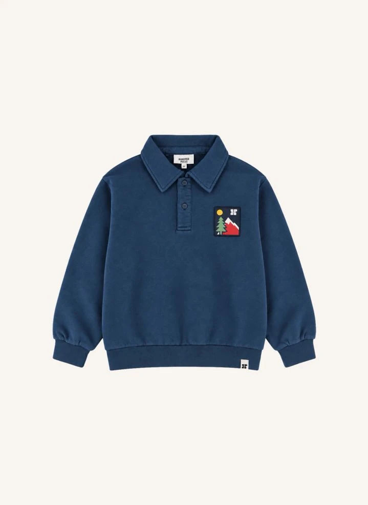 Hundred Pieces - Phoenix Mountain Organik Pamuk Sweatshirt | Gri mavi
