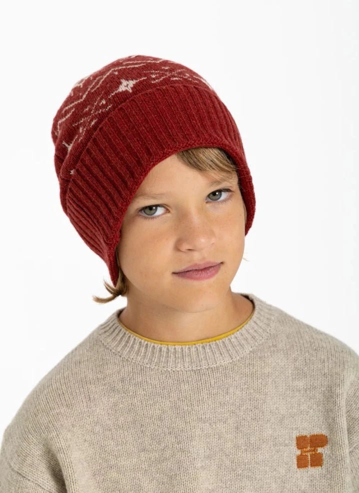 Hundred Pieces - Timber Jakarlı Merino Yün Bere | Kahverengi