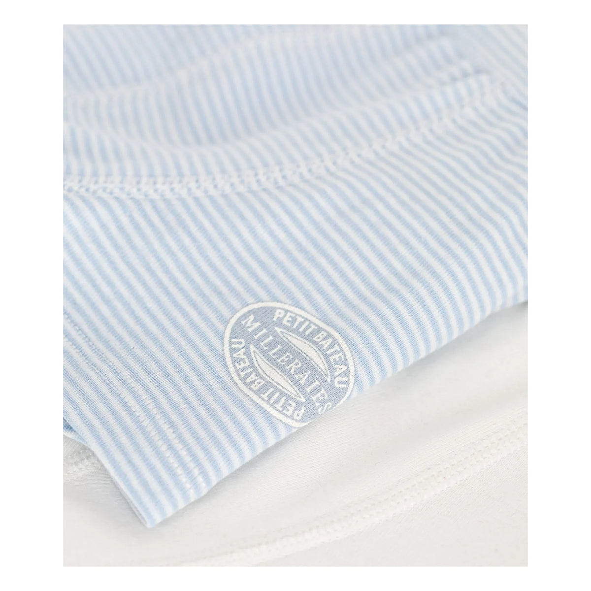 Petit Bateau - 2'li Çizgili Organik Pamuklu Boxer Külot | Açık mavi