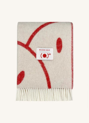 Maison Deux - Yün Battaniye - Maison Deux x Smiley | Ecru