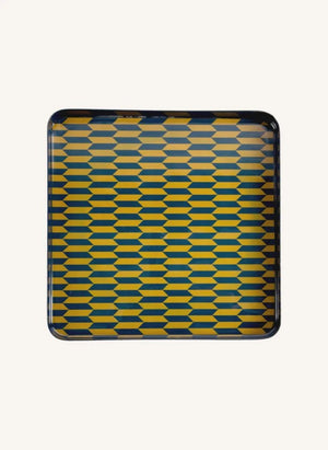 Present Time - Salerno Metal Tepsi | Lagoon Blue