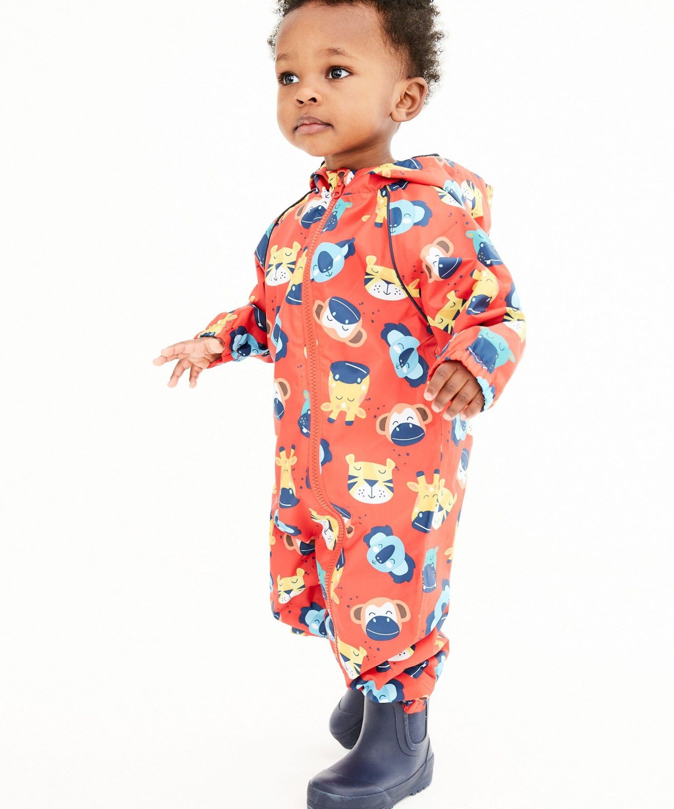 Next - Polar Astarlı Hayvanlar Desenli Çocuk Yağmurluğu - 1.5-2 Yaş-Dinossi