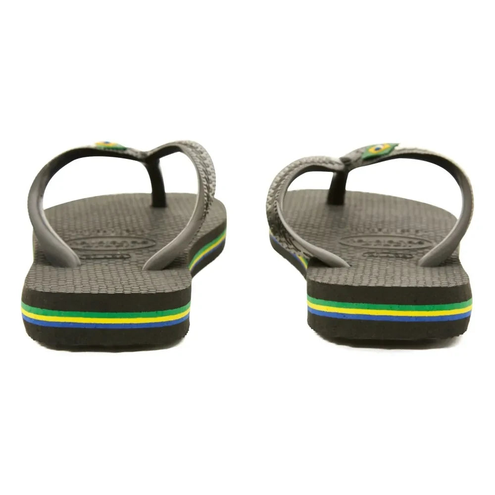 Havaianas - Logo Brasil फ्लिप-फ्लॉप सैंडल | काला