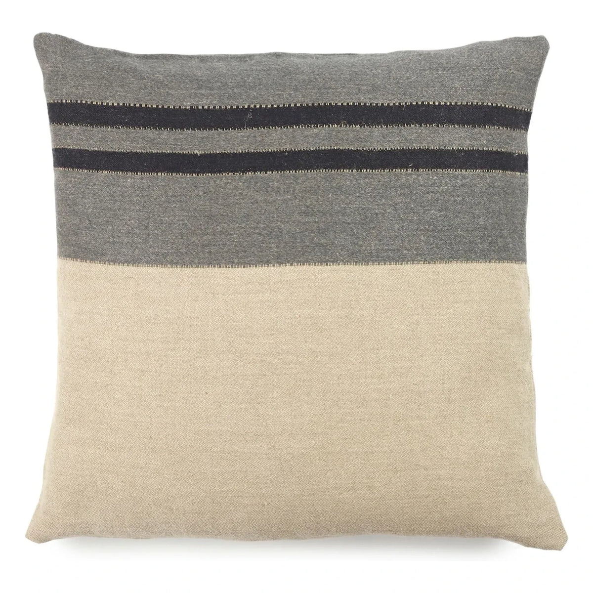 Libeco - Keten yastık kılıfı Black House Stripe | Carbon