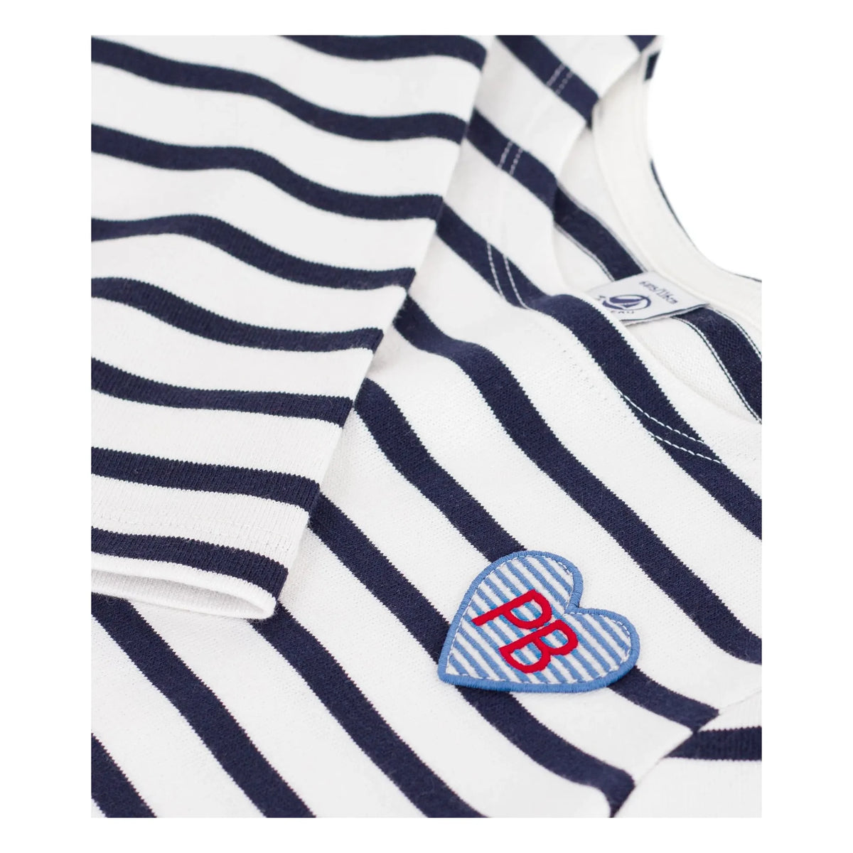 Petit Bateau - धारीदार क्लॉक ड्रेस | सफेद