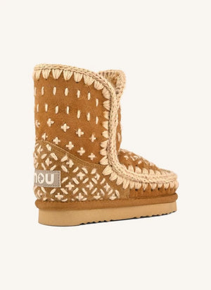 Mou - Eskimo Sashiko Botlar | Cognac