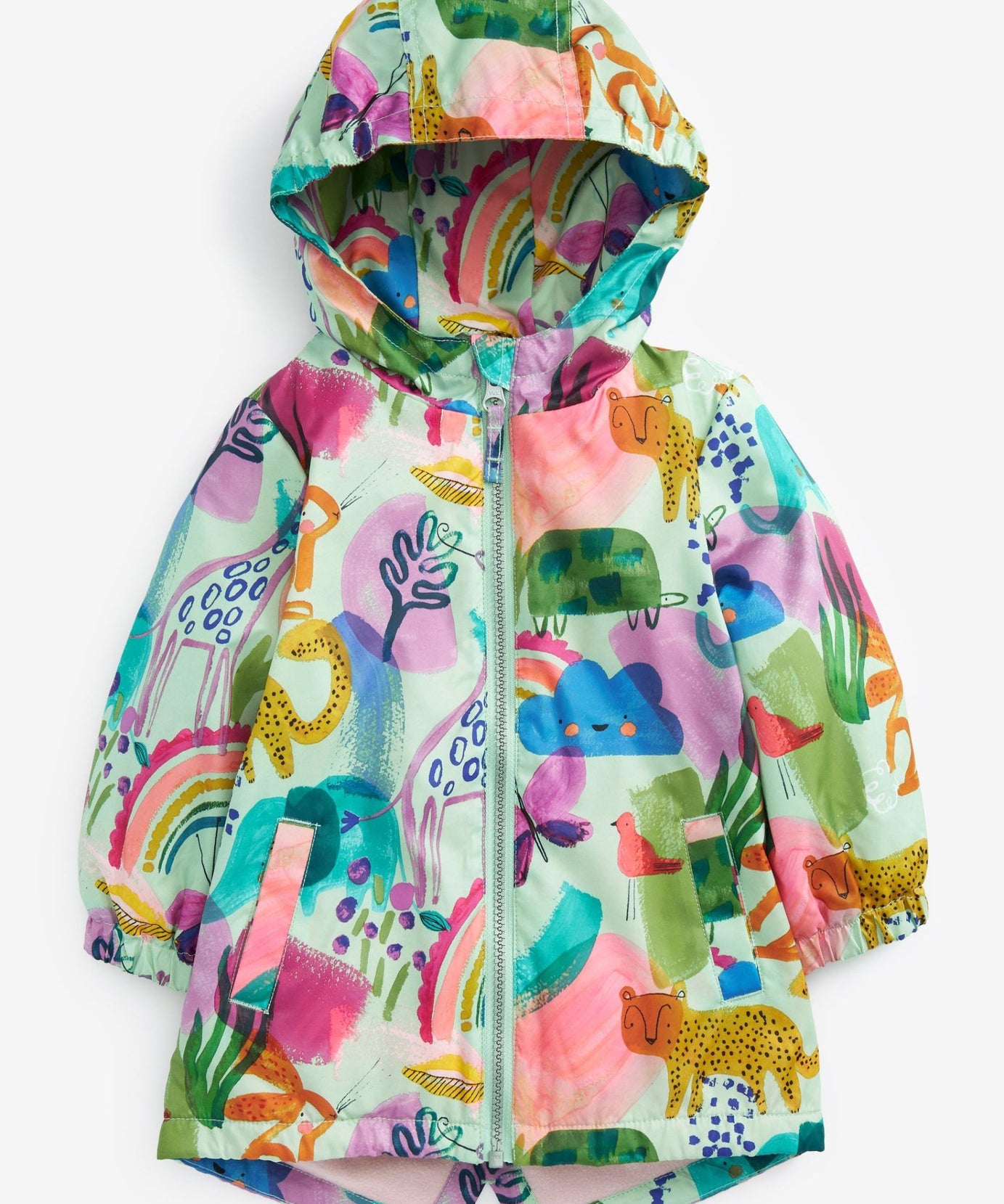 Next - Neşeli Sürdürülebilir Kız Çocuk Kışlık Ceket ve Yağmurluğu - 6-9 Aylık-Dinossi