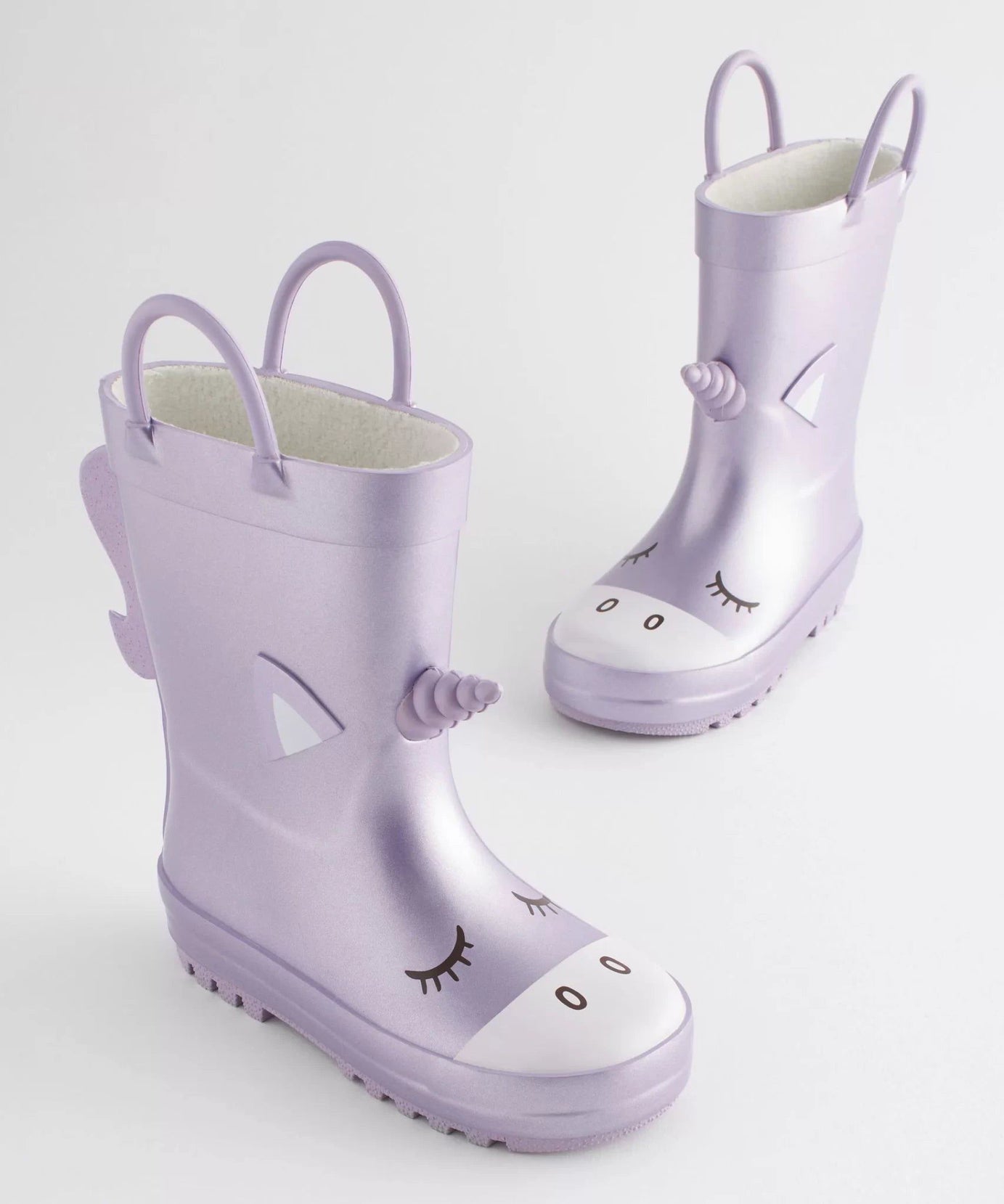 Dinossi - Leylak Mor Unicorn Yumuşak Tabanlı Kız Çocuk Polarlı Yağmur Çizmesi - 28-Dinossi