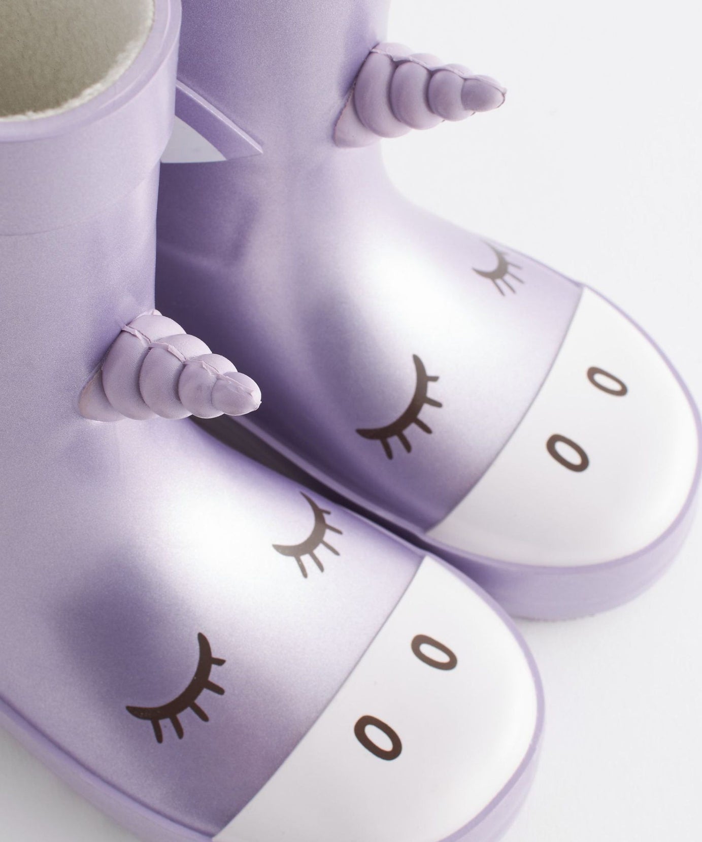 Dinossi - Leylak Mor Unicorn Yumuşak Tabanlı Kız Çocuk Polarlı Yağmur Çizmesi - 28-Dinossi