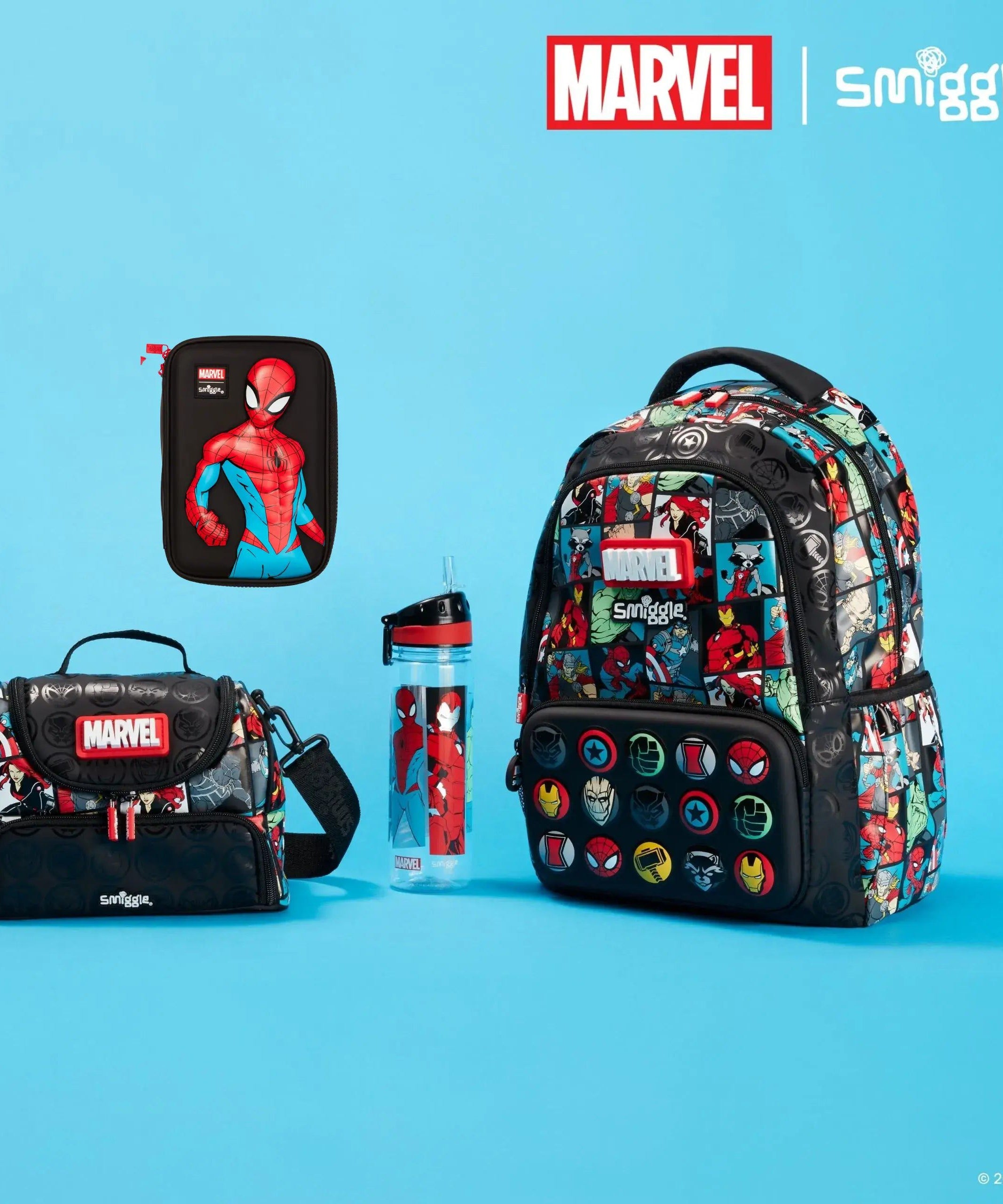Smiggle - Marvel 4'lü Okul Çanta Seti-Dinossi