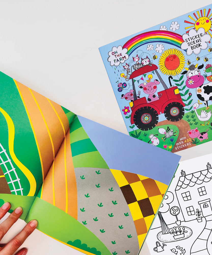 Rachel Ellen - फार्म पर स्टिकर सीन पेंटिंग और गतिविधि पुस्तक