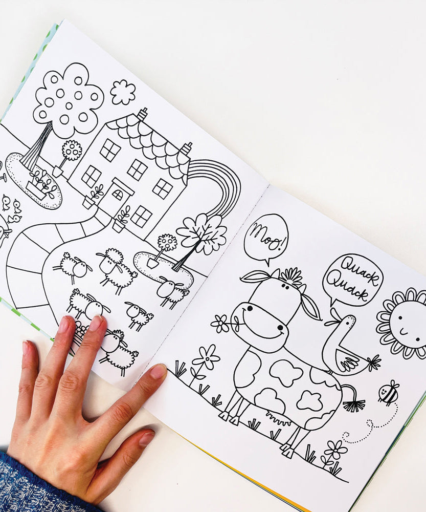 Rachel Ellen - फार्म पर स्टिकर सीन पेंटिंग और गतिविधि पुस्तक