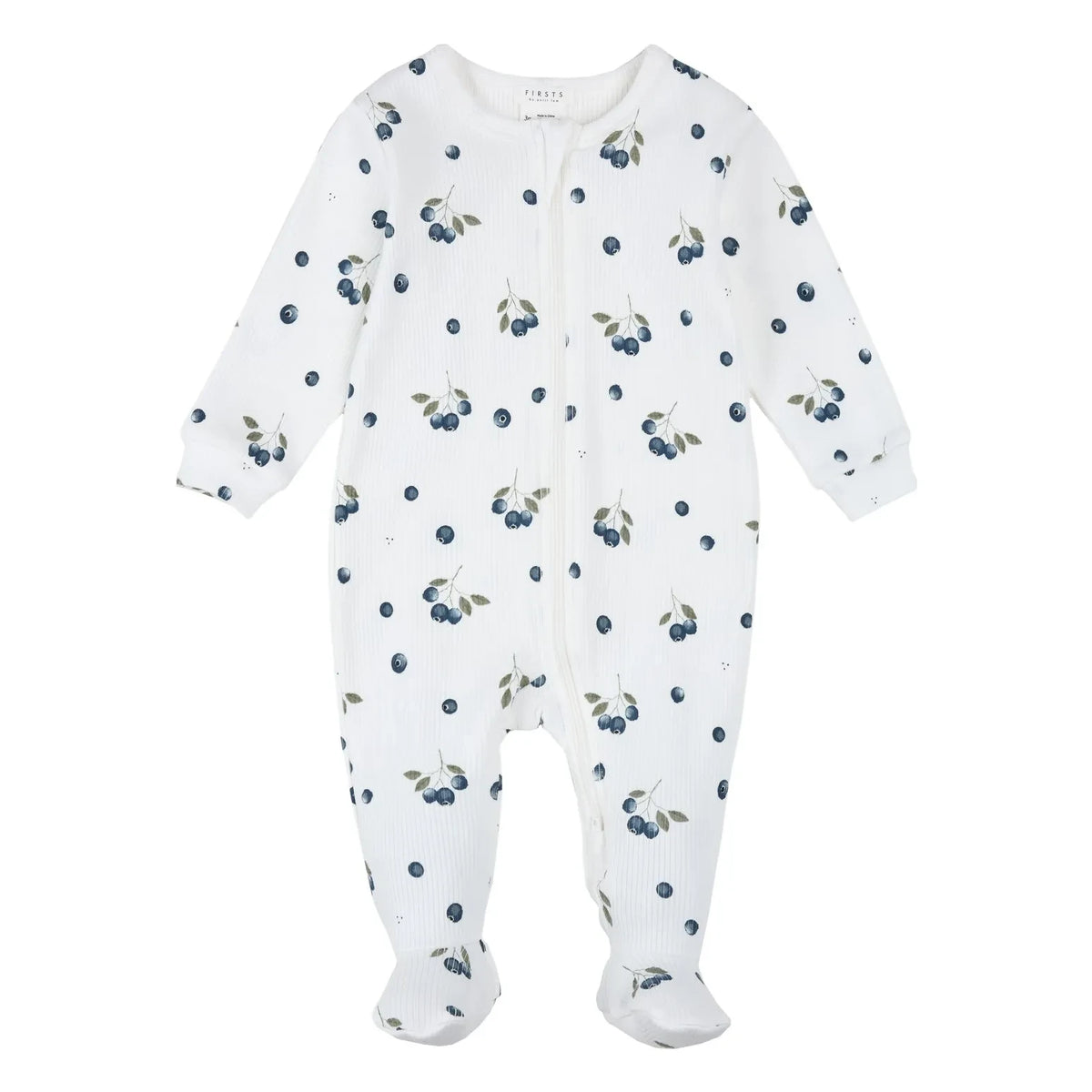 Petit Lem - Organik Pamuk Yaban Mersini Desenli Fitilli Patikli Pijama | Ecru