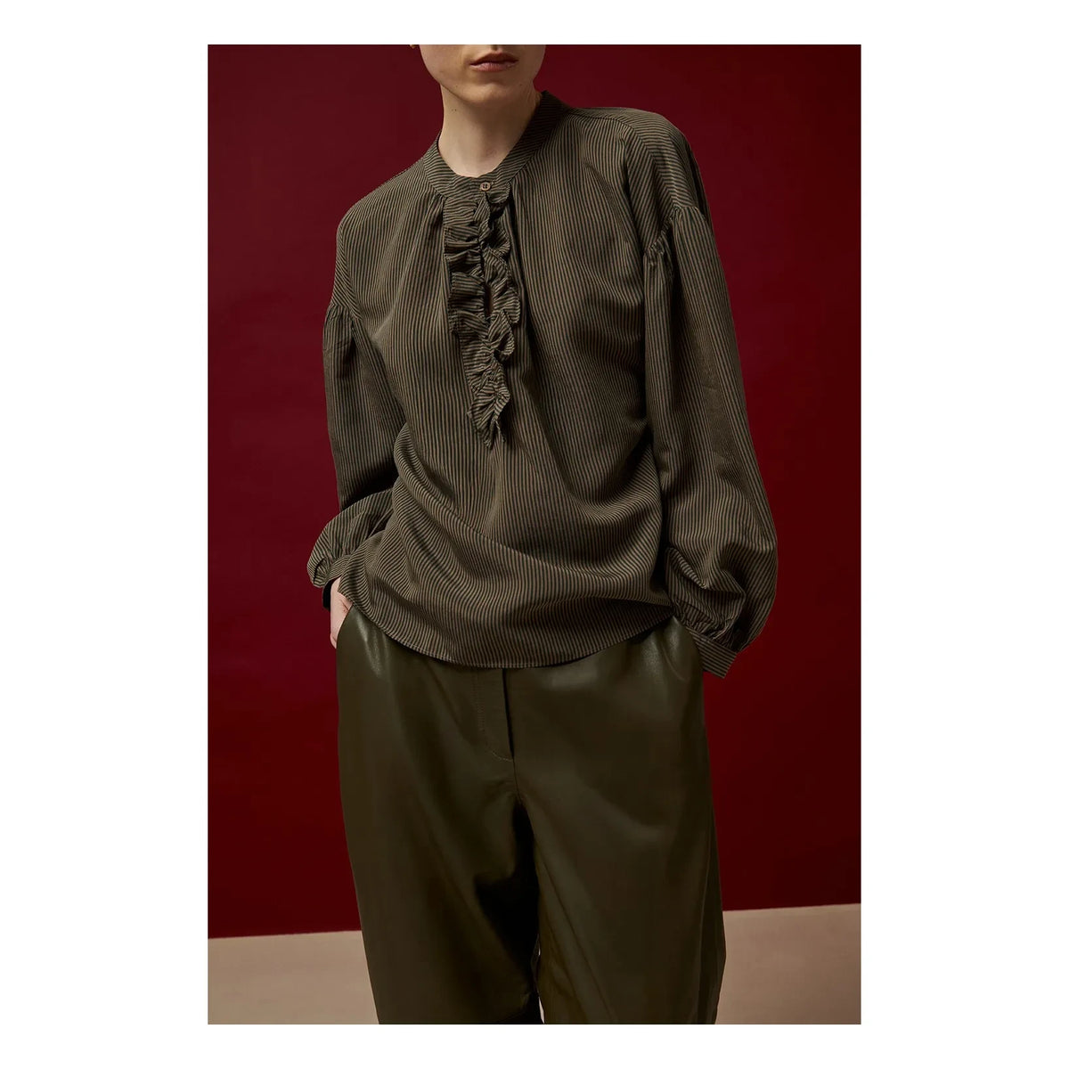 BELLEPIECE - कॉनराड लेदर पैंट | ब्रोंज़