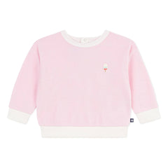 Petit Bateau - गुलाबी आइस स्पंज स्वेटशर्ट