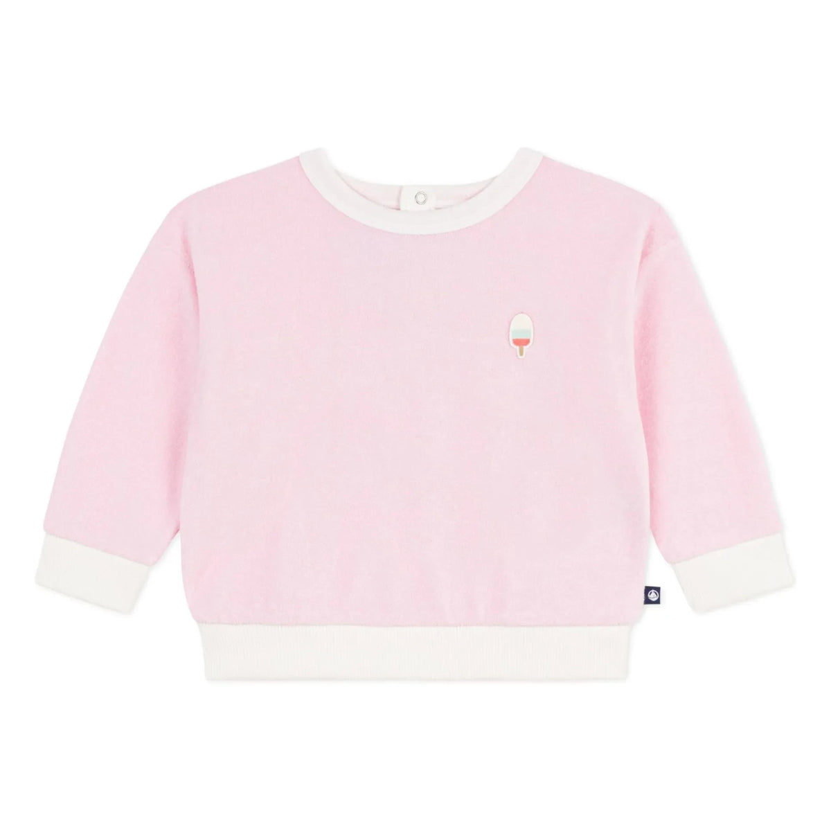 Petit Bateau - गुलाबी आइस स्पंज स्वेटशर्ट