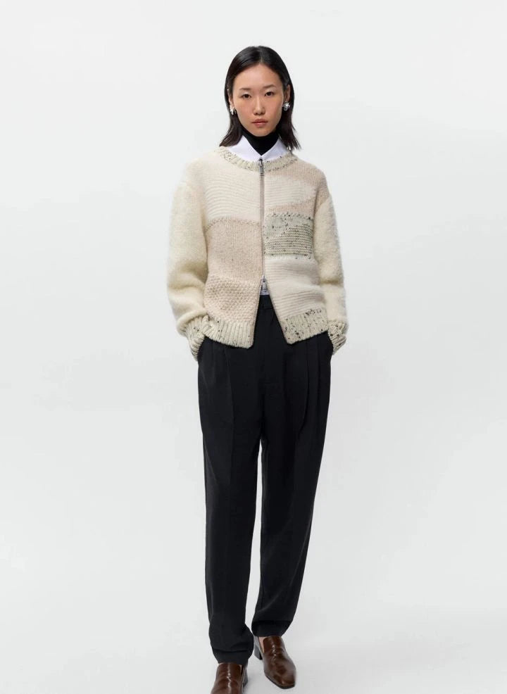 Cordera - Marled Merino Yünlü Hırka | Bej