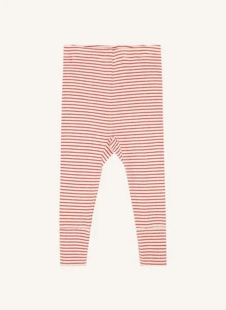 कैरामेल - जड धारीदार लेगिंग्स | लाल