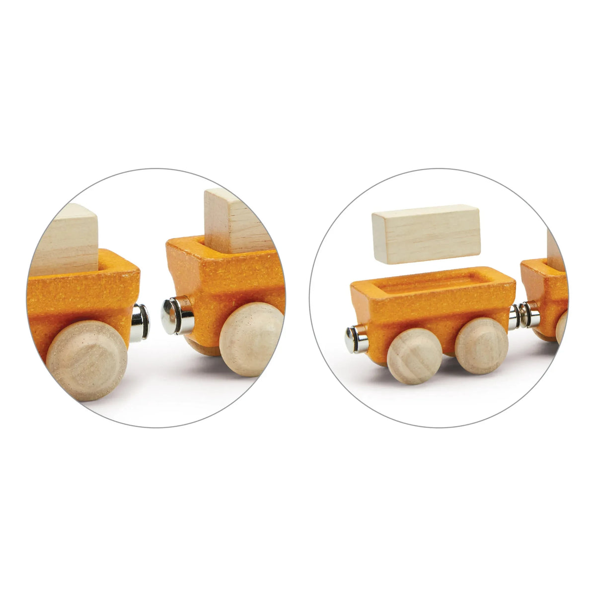 Plan Toys - लकड़ी की मालगाड़ी