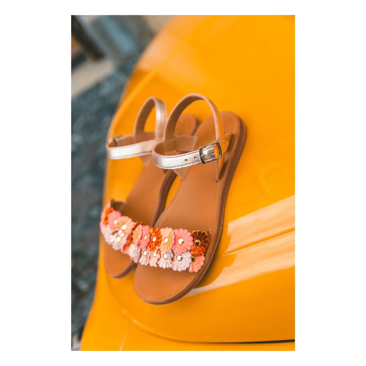 Pom d'Api - Plagette Multi Flo sandaletler | Bakır kırmızısı