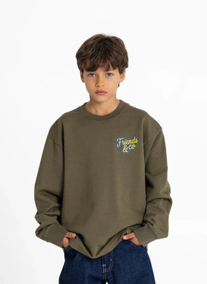 Smallable Kid - Favio Friends & Co Organik Pamuklu Sweatshirt | Verdigris
